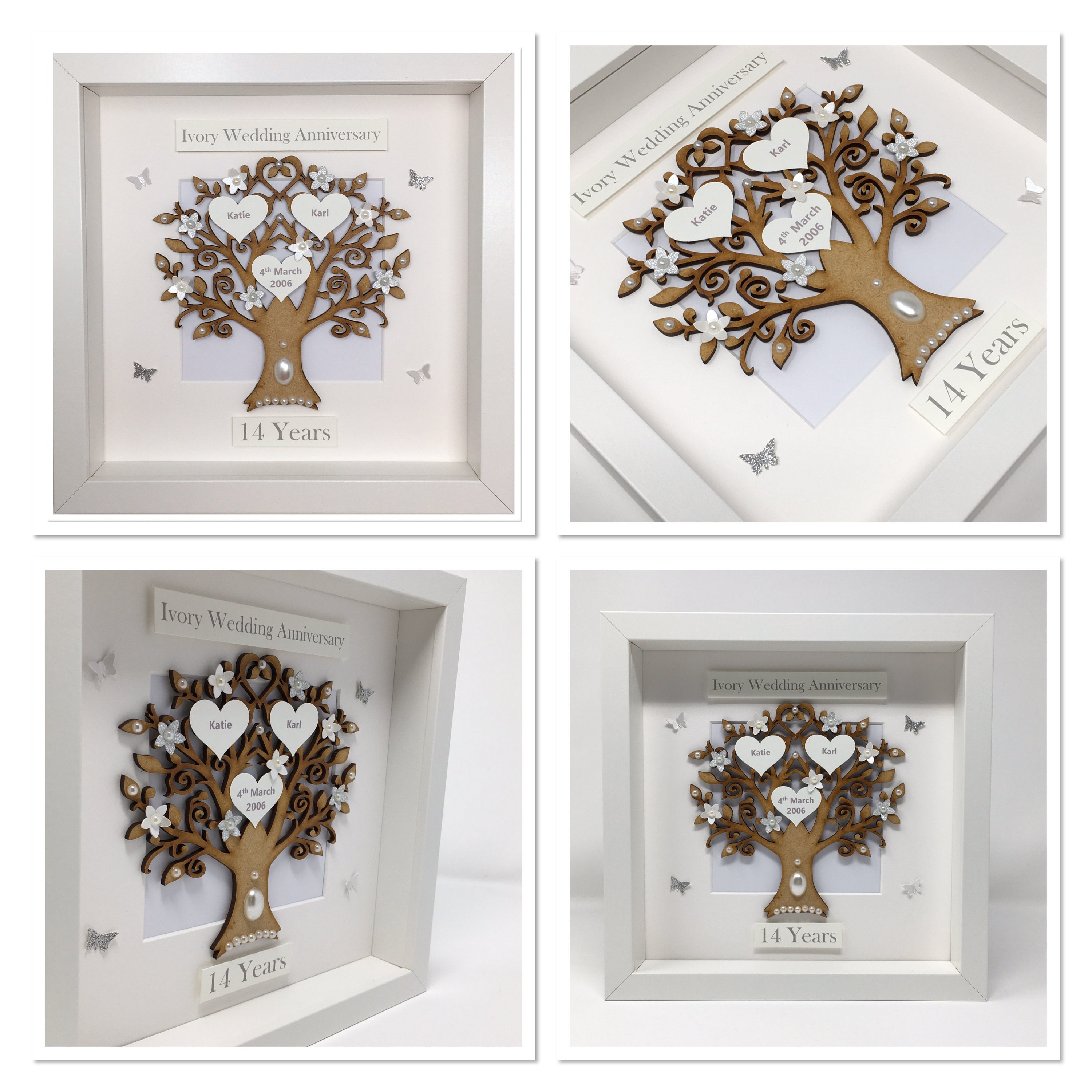 14th 14 Years Ivory Wedding Anniversary Gift Married Husband Etsy