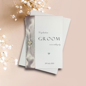 To My Handsome Groom On Our Wedding Day Card - Personalisierte Luxus Grußkarte Einladung Geschenk - Farbwahl (Bräutigam)