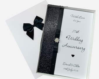 21st Wedding Anniversary Card - Brass 21 Year Twenty First Gift Wife Husband Girlfriend Boyfriend - Colour Choice - LB 21
