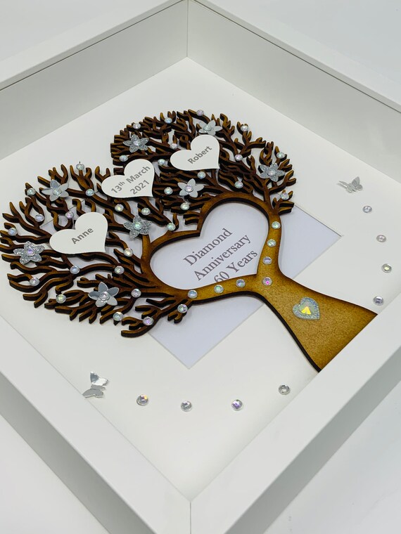 Set Portachiavi Puzzle 60° Anniversario Matrimonio JMIMO - Acciaio Inox, Incisioni Romantiche, Regalo Per Coppia