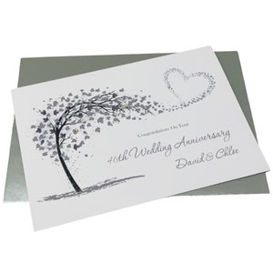 46. Hochzeitstag Karte - Spiele 46 Jahr Vierzig sechsten Jahrestag Gruß Geschenk Frau Mann Eltern Paar - Kehr Herz