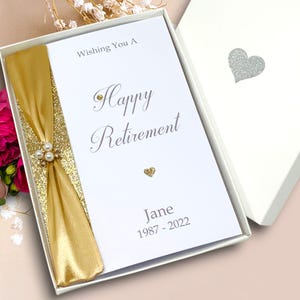 Retirement Card - Personalised Luxury Greeting Card for Women Men Colleague Coworker Mum Dad Partner Retired Retiring Leaving Work Good Luck