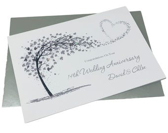 Biglietto D'auguri Per Il 14° Anniversario Di Matrimonio A Forma - Foto 5