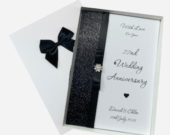 22nd Wedding Anniversary Card - Copper 22 Year Twenty Second Gift Wife Husband Girlfriend Boyfriend - Colour Choice - LB 22