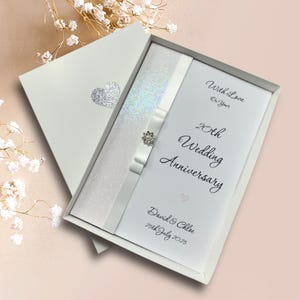 Carte 20e anniversaire de mariage - 20 ans d'âge 20e cadeau femme mari petite amie petit ami - 18 couleurs au choix - Noeud de luxe