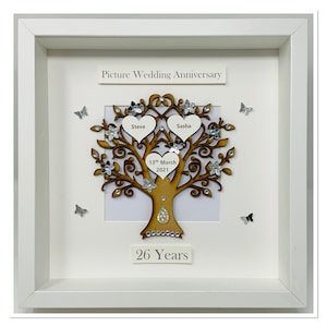 26th 26 Years Picture Wedding Anniversary Gift Present Married Husband Wife Custom Family Tree Picture Frame Personalised - Classic