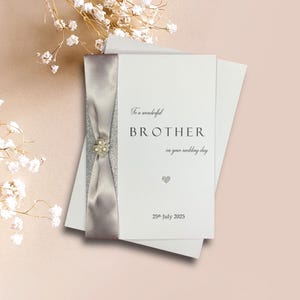 To A Wonderful Brother On Your Hochzeitstag Karte - Personalisierte Luxus Grußkarte Einladung Geschenk - Farbwahl (Brother)
