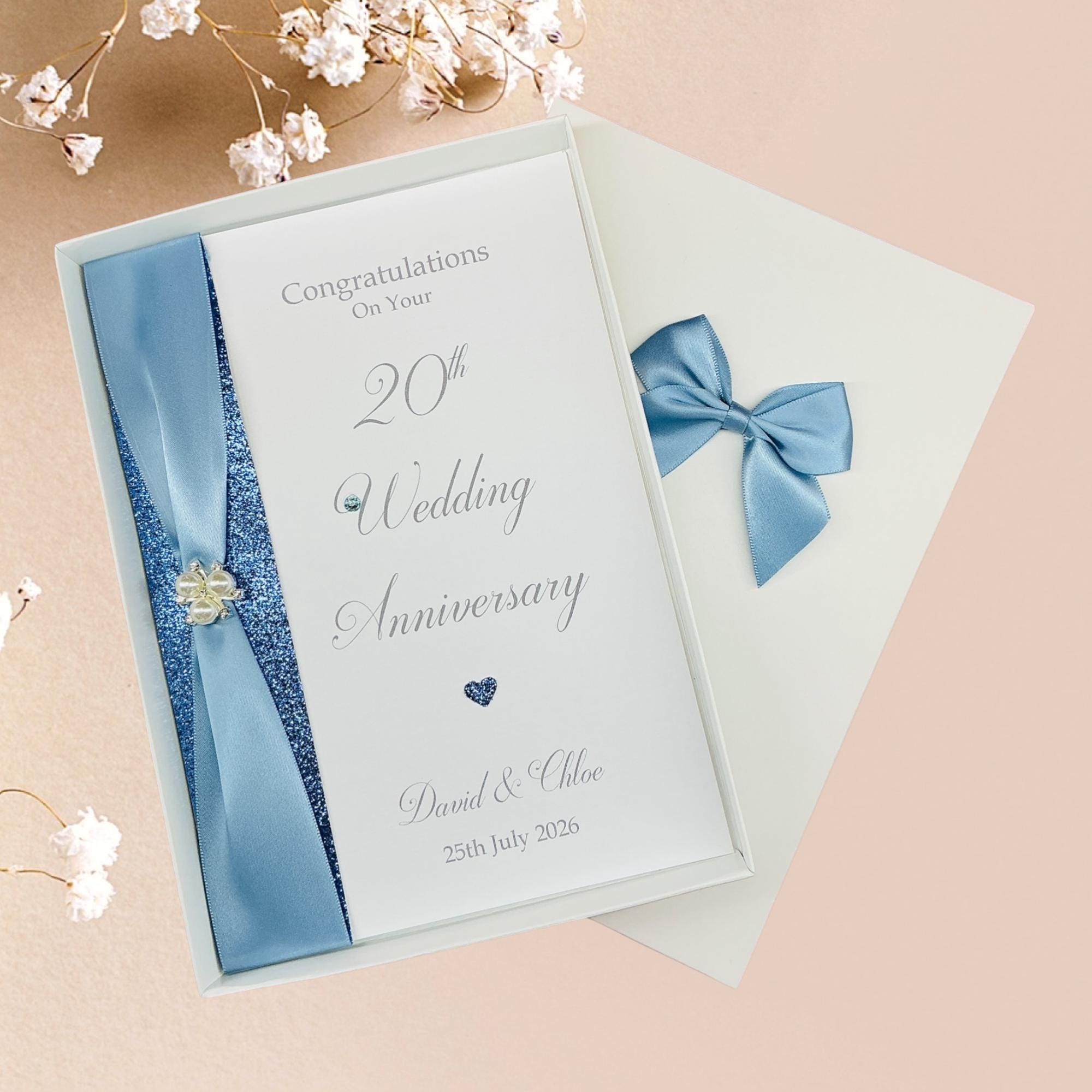 Biglietto di auguri per il 20° anniversario di matrimonio, per donne, uomini, lui, lei, 20° anniversario di matrimonio, regalo per marito e moglie