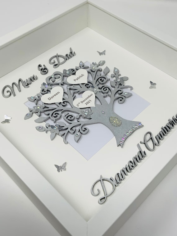 Maman Papa 60eme 60 Ans Diamant Mariage Anniversaire Parents Etsy Canada