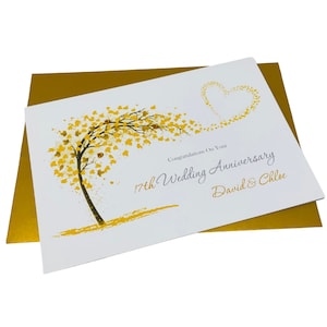 17° anniversario di matrimonio - Mobili 17 anni diciassettesimo biglietto di auguri regalo per moglie marito genitori coppia amici - Sweeping Heart