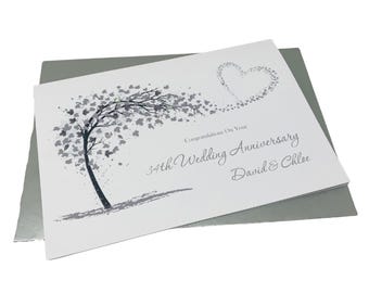 Biglietto per il 34° anniversario di matrimonio - Opal 34 Year Thirty Fourth Greeting Card, regalo per moglie, marito, genitori, coppia, amici - SH 34