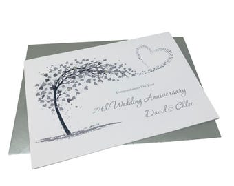 27th Wedding Anniversary Card - Sculpture 27 Year Twenty Seventh Greeting Card Gift for Wife Husband Parents Couple Friends - SH 27