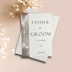 Tarjeta del padre del novio para el día de nuestra boda: tarjeta de felicitación de lujo personalizada, regalo de invitación, elección de color (padre del novio)