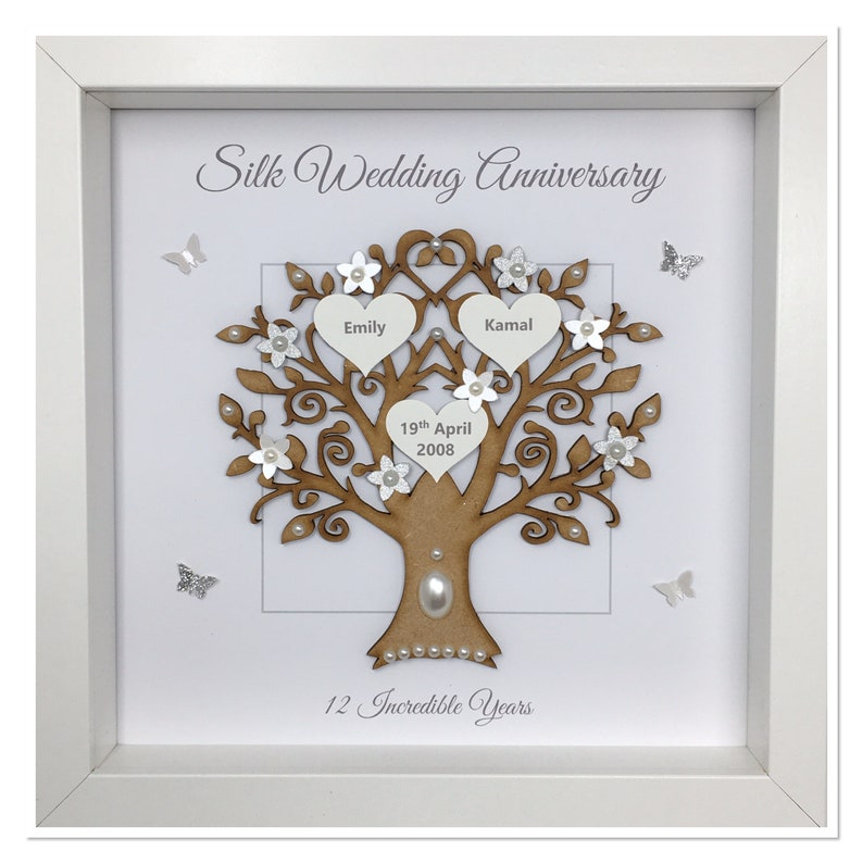 12th 12 Years Silk Wedding Anniversary Married Couple