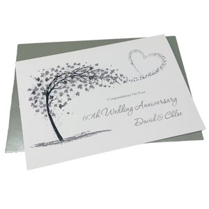 Tarjeta del 60.° aniversario de bodas: tarjeta de felicitación con motivo del 60.° aniversario de bodas de diamantes, regalo para esposa, esposo, padres, pareja y amigos: corazón deslumbrante