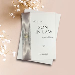 An unsere baldigen Schwiegersohn auf Ihrer Hochzeitstag-Karte - Personalisierte Luxus Grußkarte Einladung Geschenk - Farbwahl (Schwiegersohn)