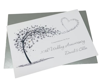 30th Wedding Anniversary Card - Pearl 30 Year Thirtieth Greeting Card, Gift for Wife Husband Parents Couple Friends - SH 30