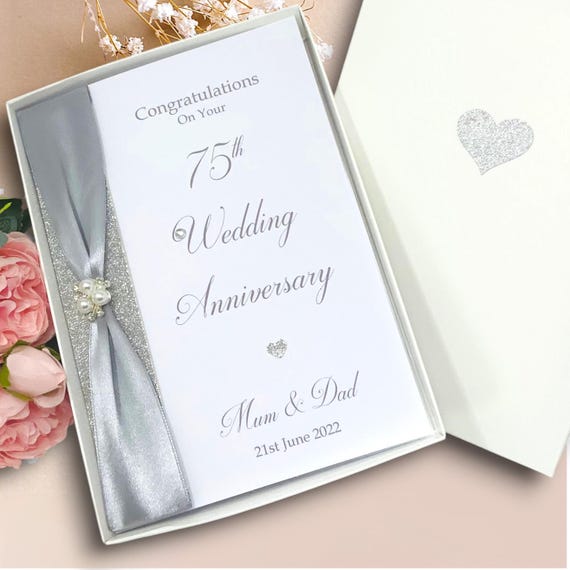 Carte De 75e Anniversaire De Mariage Pour Mari Et Femme