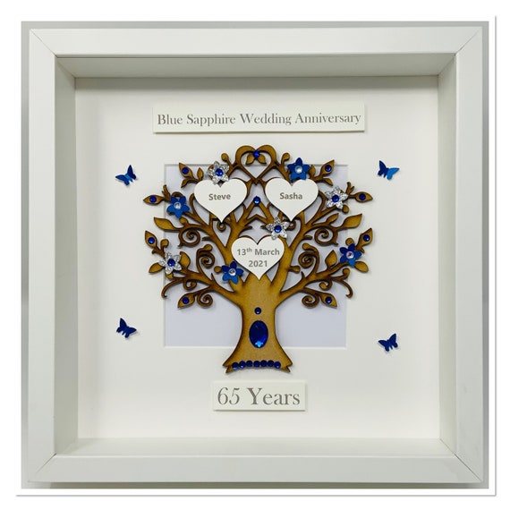 65th 65 Years Blue Sapphire Wedding Anniversary Gift Present