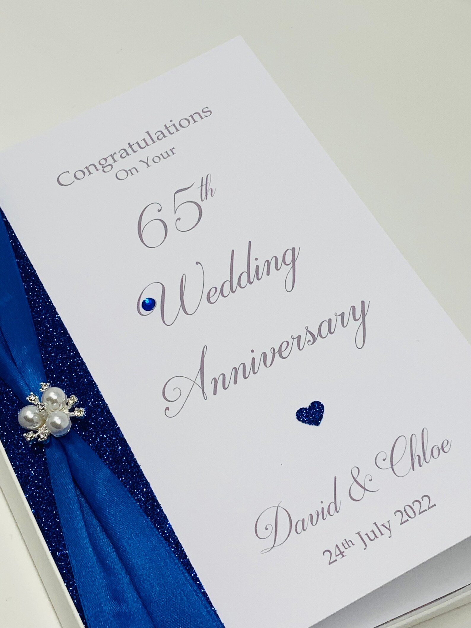 65th Wedding Anniversary Card Blue Sapphire 65 Year Sixty | Etsy UK