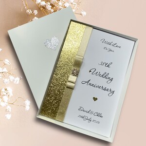 Kaart 38e huwelijksverjaardag - toermalijn 38 jaar achtendertigste cadeau vrouw echtgenoot vriendin vriend - 18 kleuren om uit te kiezen - luxe strik