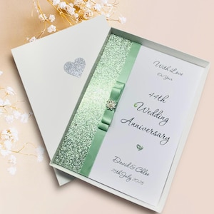 Biglietto d'auguri per il 44° anniversario di matrimonio - Elettronica - Regalo per il 44° anniversario di matrimonio per moglie, marito, fidanzata, fidanzato - 18 colori tra cui scegliere - Fiocco di lusso