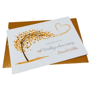Tarjeta del noveno aniversario - Cerámica Tarjeta de felicitación del noveno aniversario de bodas Regalo Esposa Esposo Pareja Amigos - Corazón arrollador