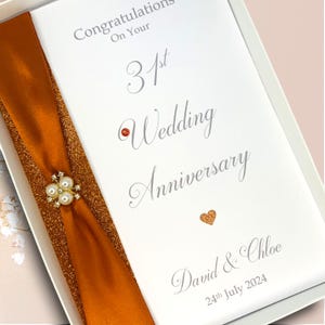 Biglietto d'auguri per il 31° anniversario di matrimonio - Orologio 31 anni Trentunesimo anniversario Biglietto d'auguri di lusso, regalo personalizzato per moglie marito genitori