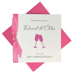 Carte d'anniversaire de mariage pour 29 ans - Meubles, 29 ans, vingt-neuvième carte de voeux, cadeau pour femme, mari, parents, couple, amis - Champagne