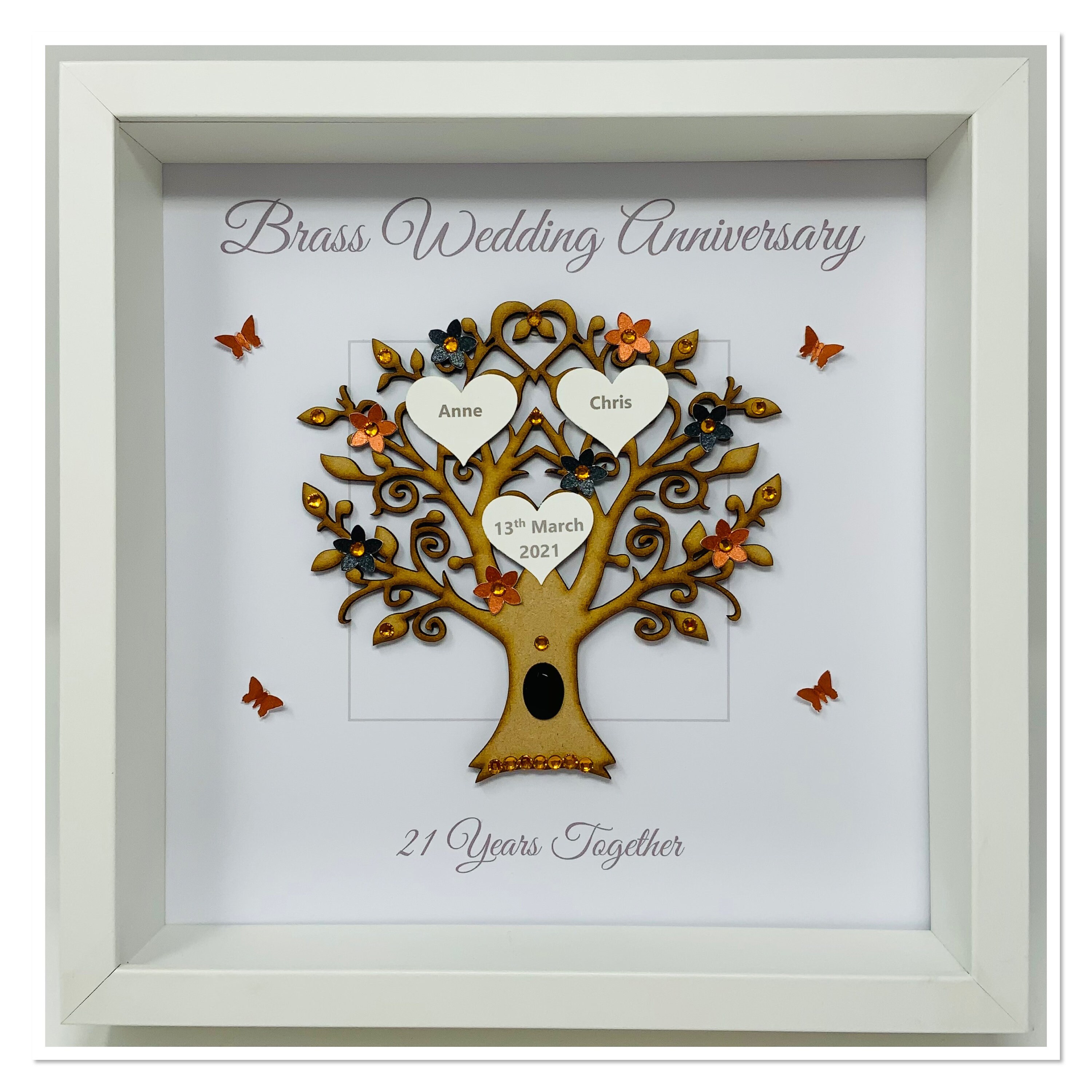 21st 21 Years Brass Wedding Anniversary Married Couple Husband
