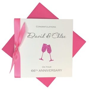 66° Anniversario di Matrimonio - 66 Anni Sessantaseiesimo Saluto Regalo Moglie Marito Genitori Coppia Amici - Champagne