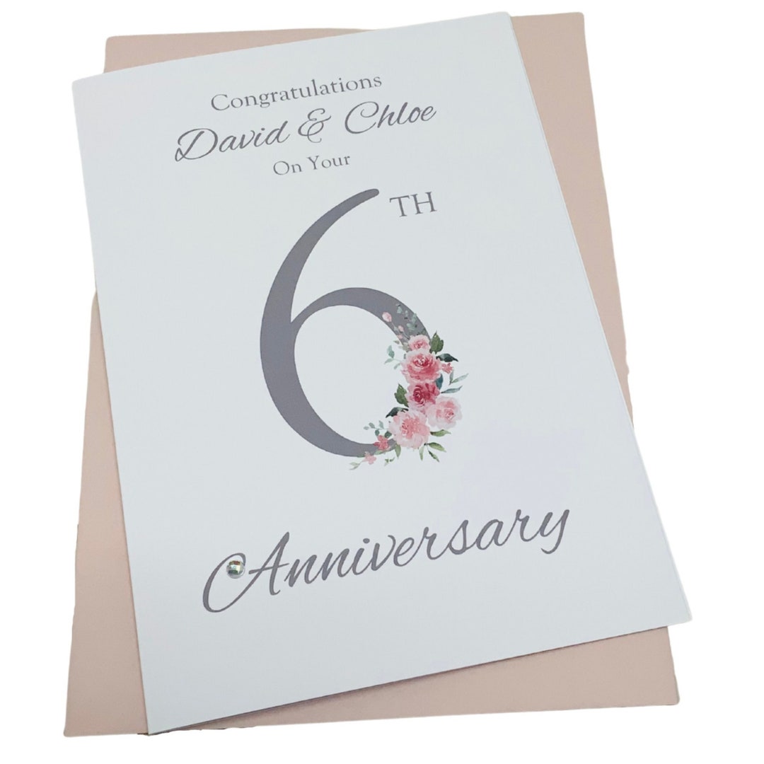 6th Anniversary Card - Iron 6 Year Sixth Wedding Anniversary Greeting ...