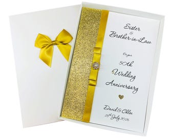 Sister & Brother-In-Law 50th Golden Wedding Anniversary Card - LB 153