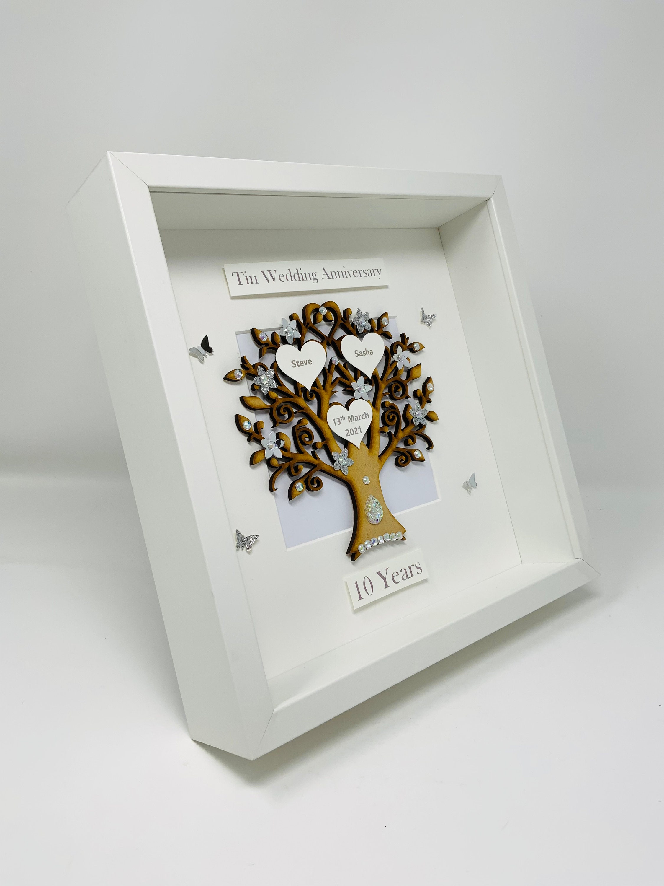 10th 10 Years Tin Wedding Anniversary Gift Present Married Husband Wife ...