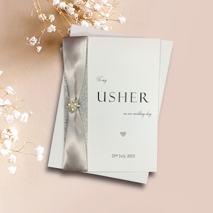 Al mio accompagnatore per il giorno delle nostre nozze - Biglietto di auguri di lusso personalizzato, regalo di invito - Scelta del colore (Usher)