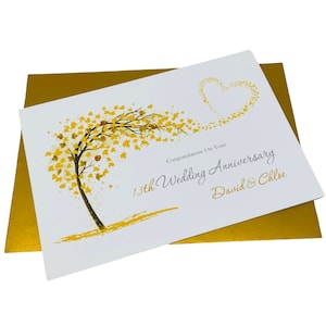 13. Hochzeitstag Karte - Spitze 13 Jahre Dreizehnter Jahrestag Grußkarte, Geschenk für Frau Ehemann Paar Freunde - Fegendes Herz