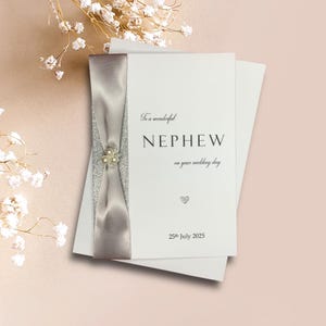 To A Wonderful Nephew On Your Hochzeitstag Karte - Personalisierte Luxus Grußkarte Einladung Geschenk - Farbwahl (Neffe)