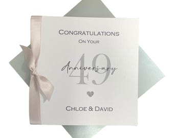 49th Wedding Anniversary Card - Copper 49 Year Forty Ninth Gift for Wife Husband Couple Friends - Colour Choice - RN 49