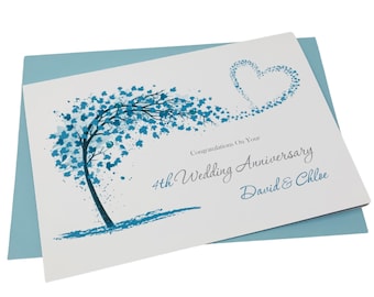 Fourth 4th Wedding Anniversary Four Year Anniversary Linen - Etsy UK