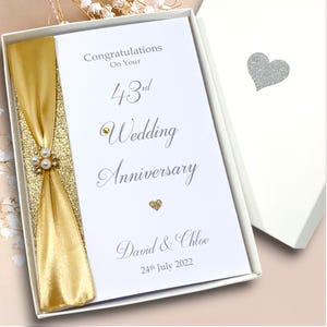 43° Anniversario di Matrimonio - Intrattenimento 43 Anni Quarantatreesimo Anniversario Saluto di Lusso Regalo Personalizzato Moglie Marito Genitori Coppia