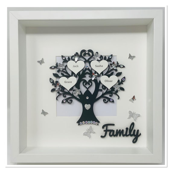 45th 45 Years Sapphire Wedding Anniversary Gift Present Married Husband  Wife Custom Family Tree 3D Box Frame Personalised Classic 