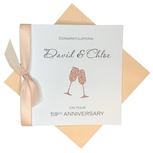 59° anniversario di matrimonio - Charity 59 anni Cinquantanovesimo saluto regalo moglie marito genitori coppia amici - Champagne