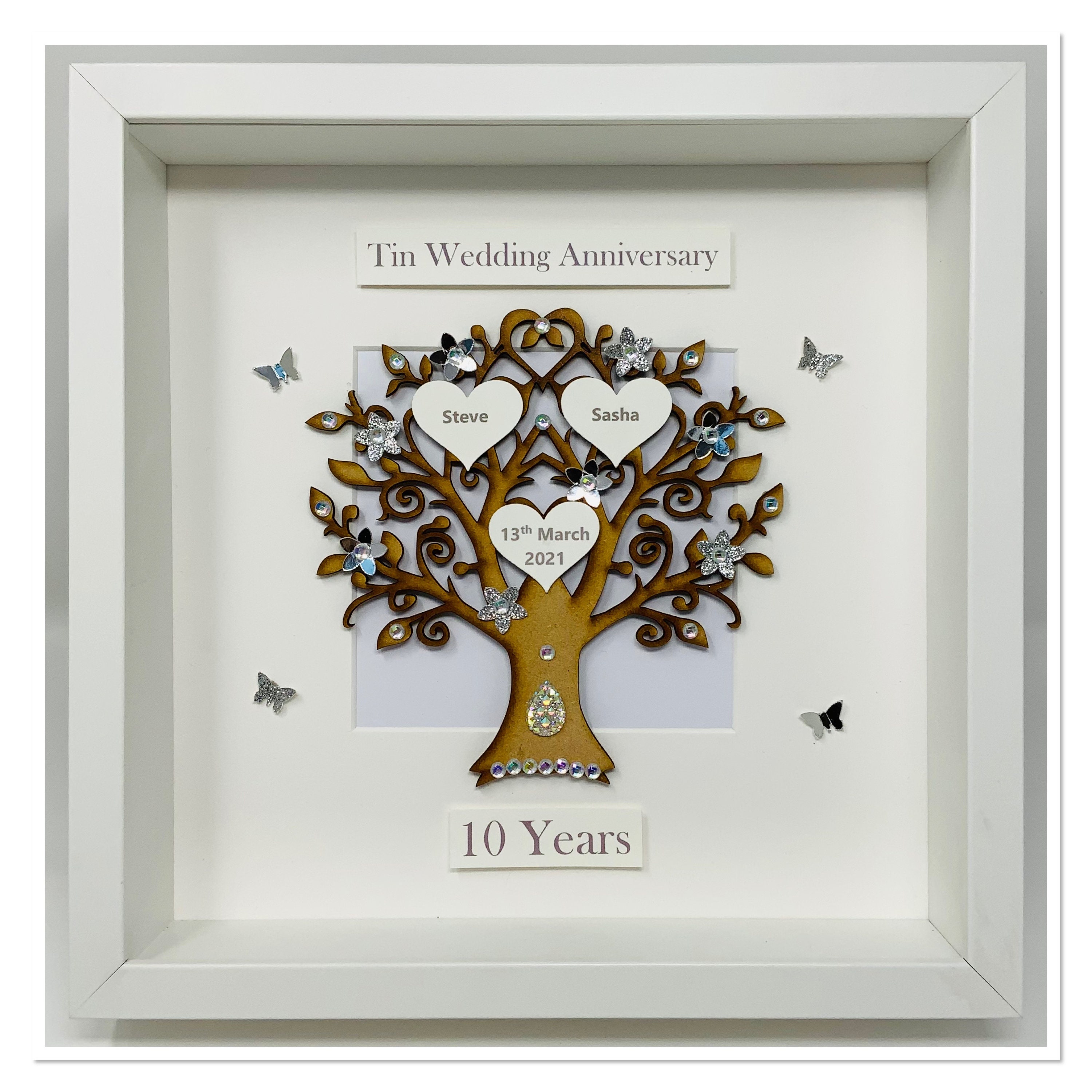 10th 10 Years Tin Wedding Anniversary Gift Present Married Etsy UK