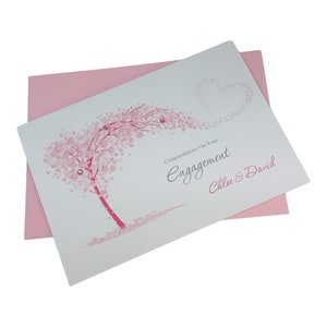 Cartão de noivado - Cartão de felicitações, presente para esposa, marido, futuro casal, amigos, parabéns - Sweeping Heart