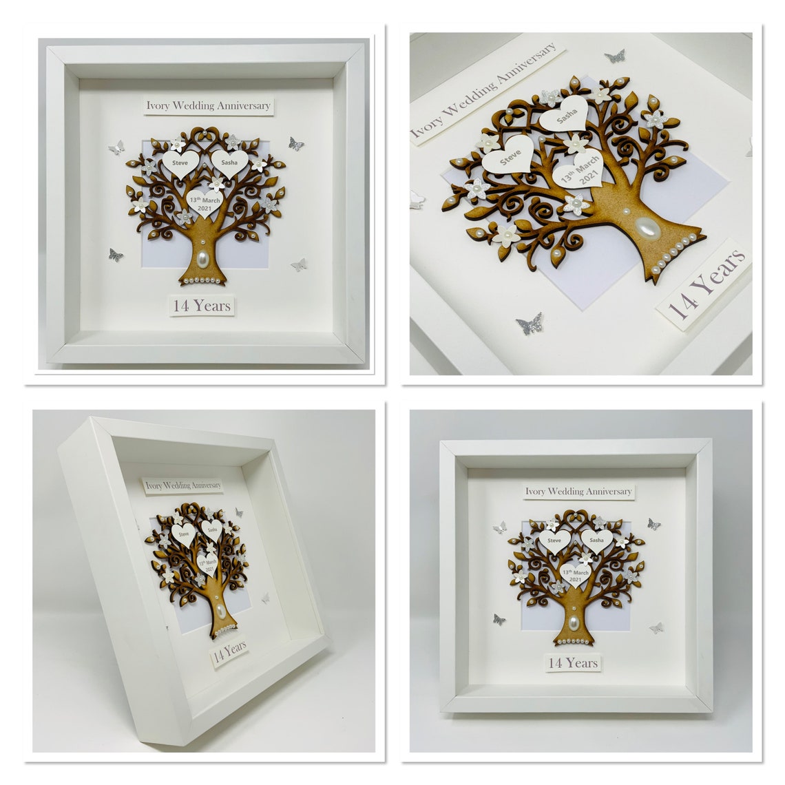 14th 14 Years Ivory Wedding Anniversary Gift Present Married Etsy