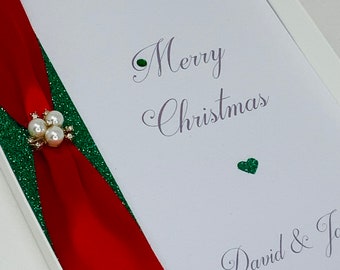 Christmas Card - Xmas Luxury Greeting Card Personalised Wife Husband Mum Dad Girlfriend Boyfriend Friends Son Daughter Couple Family