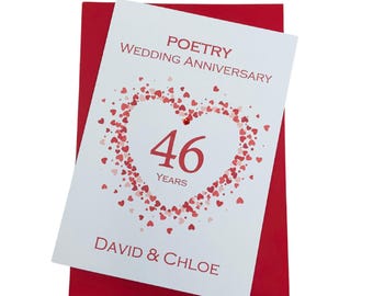 46th Wedding Anniversary Card - Games 46 Year Forty Sixth Anniversary  Greeting Gift Wife Husband Parents Couple - LH 46