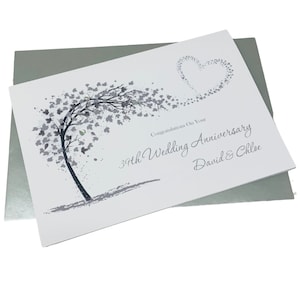 Carte d'anniversaire de mariage pour 39 ans - Trente-neuvième anniversaire de 39 ans en dentelle, cadeau pour femme mari, parents, couple, amis - grand coeur