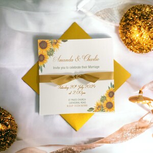 Hochzeitseinladungskarte - Brautpaar - Farbiger Umschlag - Namen, Datum, Zeit Ort, Antwortzeit - Wählen Sie Farbe / Packungsmenge