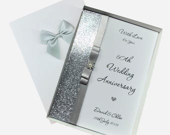 Cartão de 60º Aniversário de Casamento - Diamante - Presente para Esposa, Marido, Namorada ou Namorado - Escolha a Cor - £60